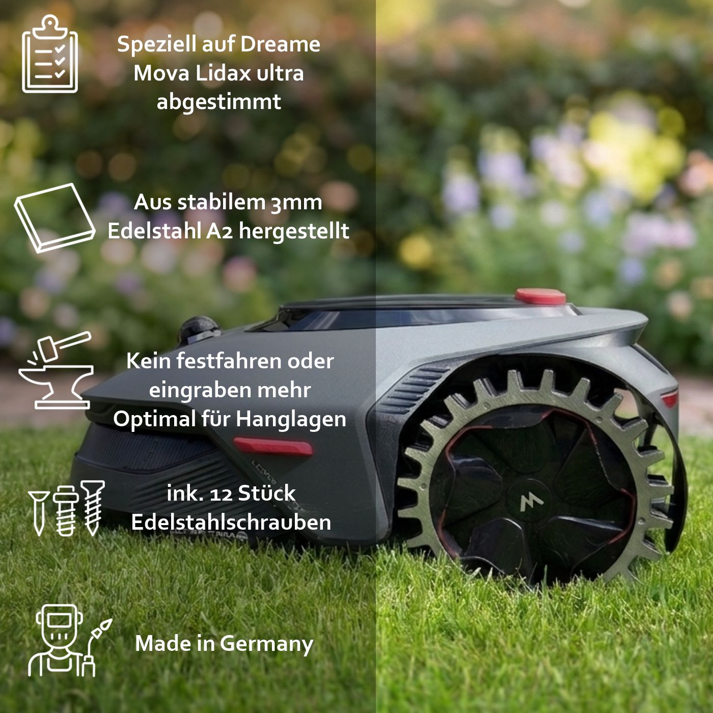 Spikes für Dreame Mova Lidax ultra 800, 1000, 1200 Edelstahl