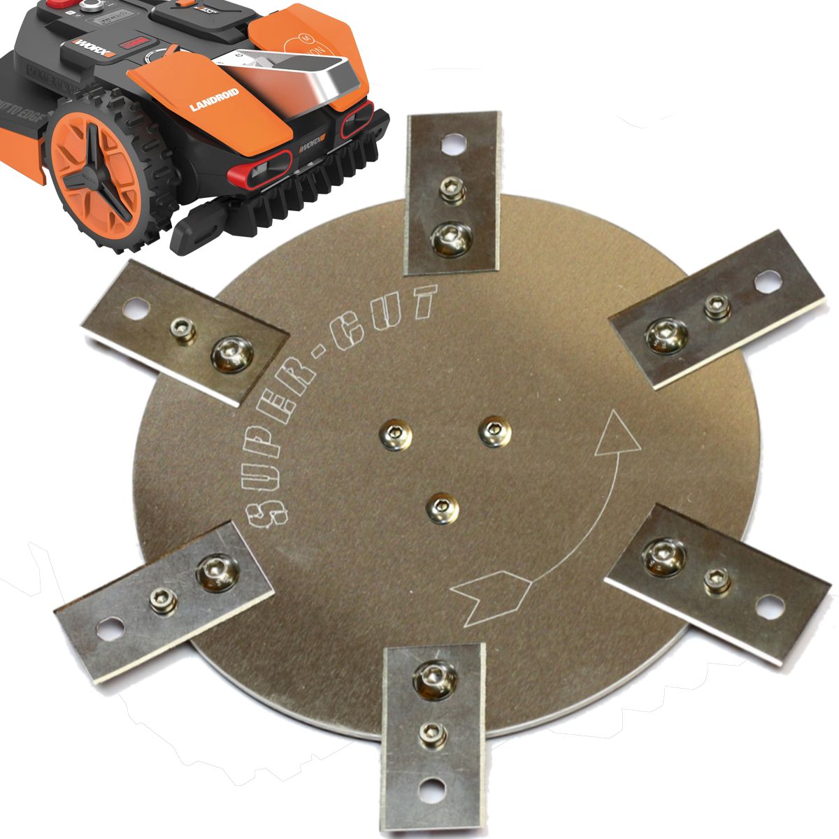 Messerteller Worx Landroid Vision S250, M550, M600 Edelstahl / Aluminium - 6 feststehende Klingen