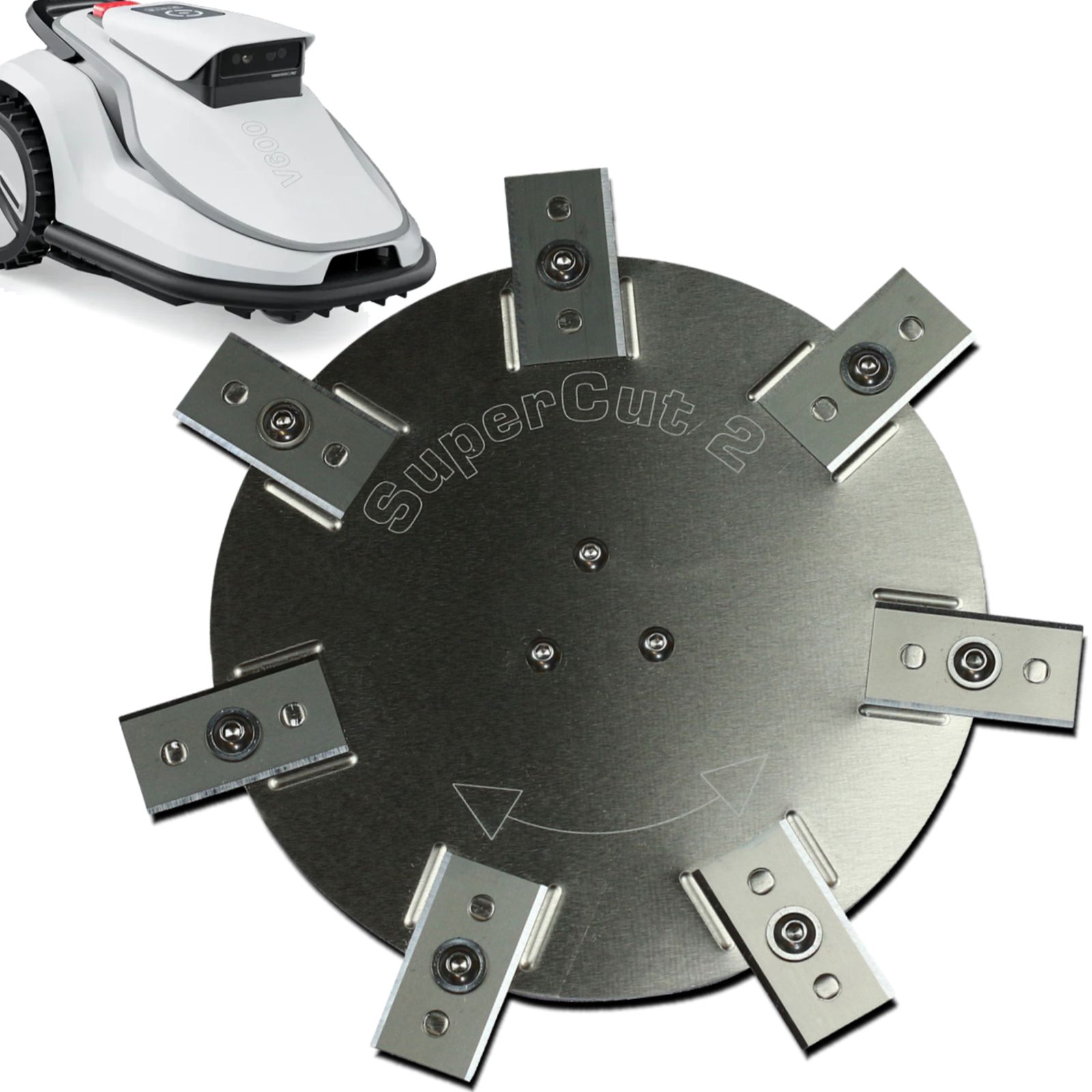 Messerscheibe TerraMow V600 / V1000 Edelstahl / Aluminium - 7 feststehende Klingen