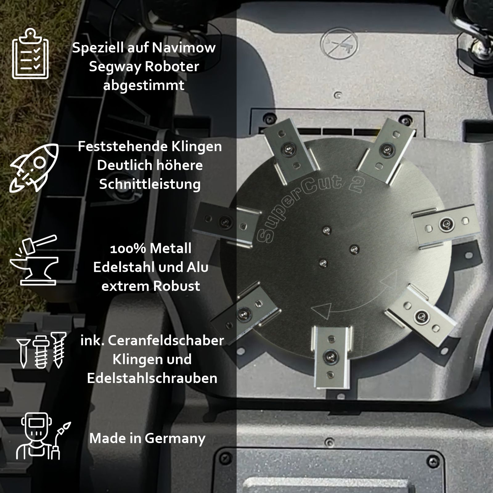 Messerscheibe Navimow i105E - i108E - Segway Edelstahl / Aluminium  Mähroboter