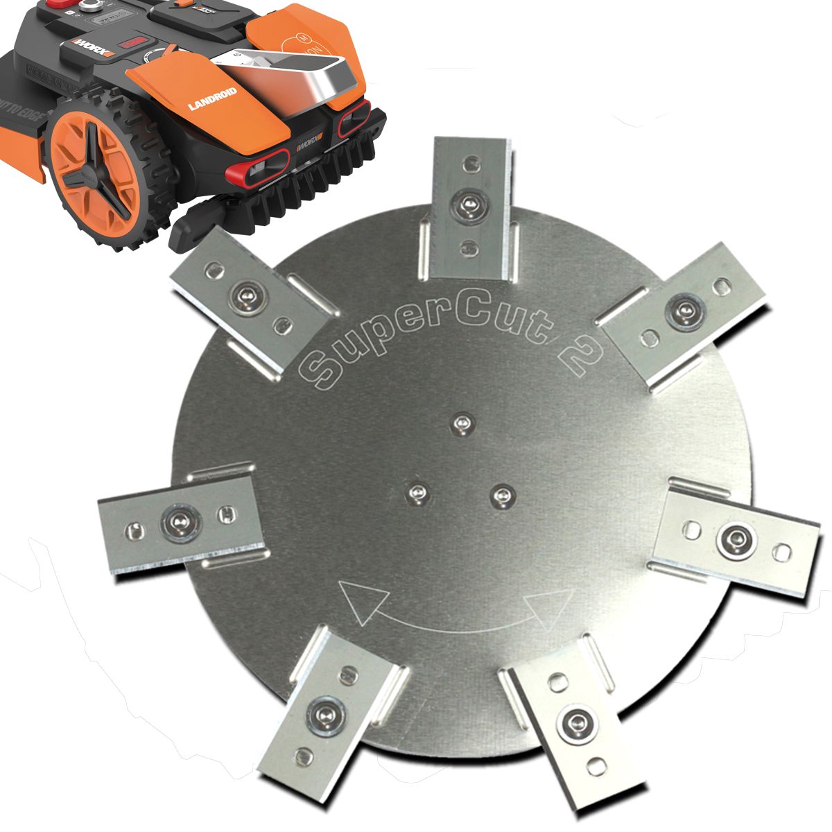 Messerteller Worx Landroid Vision S250, M550, M600, M800 Edelstahl / Aluminium - 6 feststehende Klingen